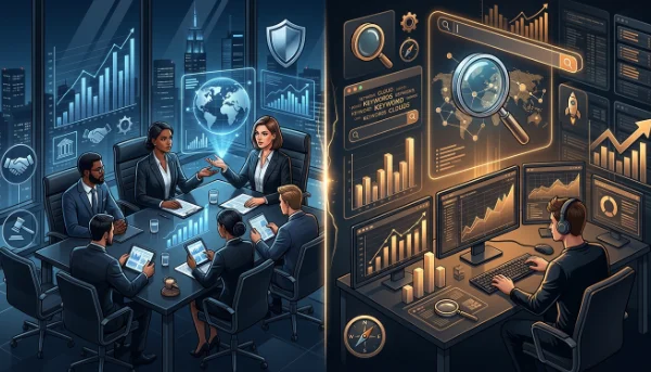 Ilustração Explicativa CEO vs SEO